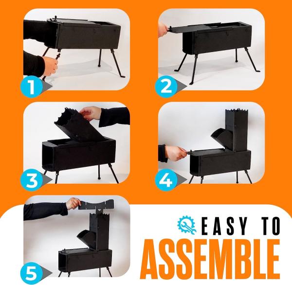 Camping Firewood Stove, Cast Iron Outdoor Wood Burning Stove Portable Detachable Camp Stoves, Accessories Outdoor