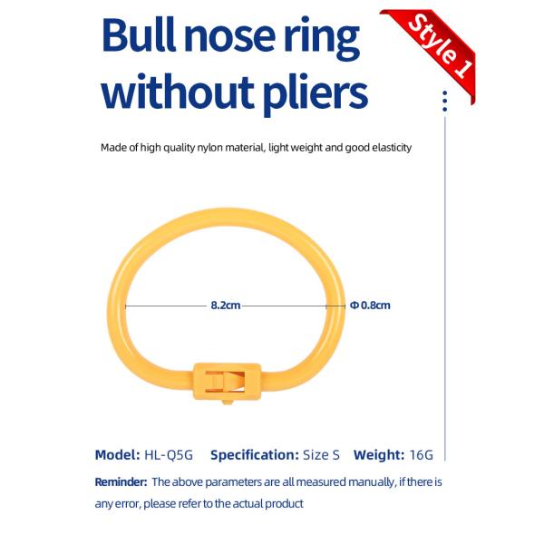 82mm Long Lasting Perment Bull Nose Ring In Yellow For Nose Piercing