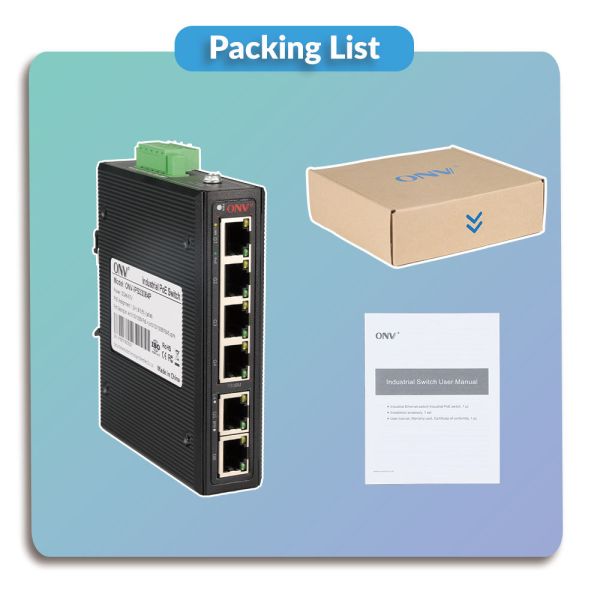 6-port Gigabit Industrial PoE Switch with 30W per Port and DIN Rail Mountable