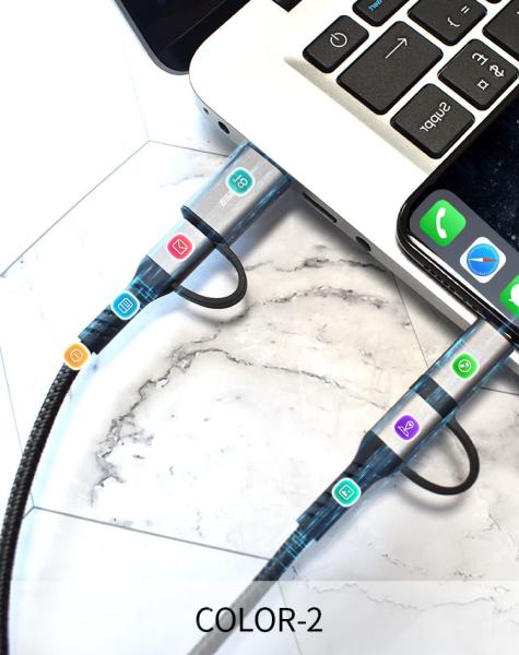 Tangle Free 1M Fast Charging Data Cable 4 In 1 USB Cable