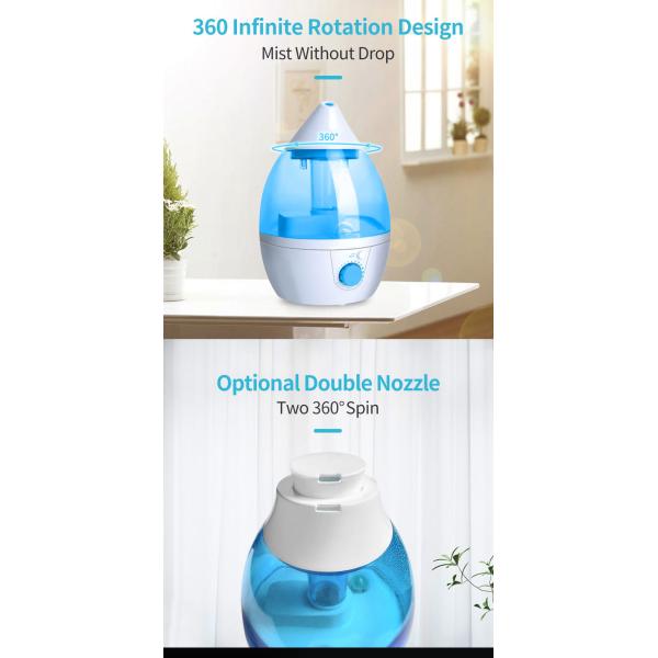 Silent 1.0-2.5L Capacity Humidifier for Home and Baby Room Water Shortage Protection