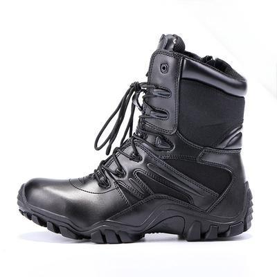 Botas de treino de combate impermeáveis preto de alto topo botas táticas