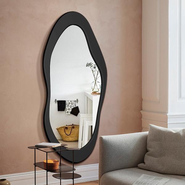 60x160cm Wooden Frame Freestanding Floor Mirror Black White