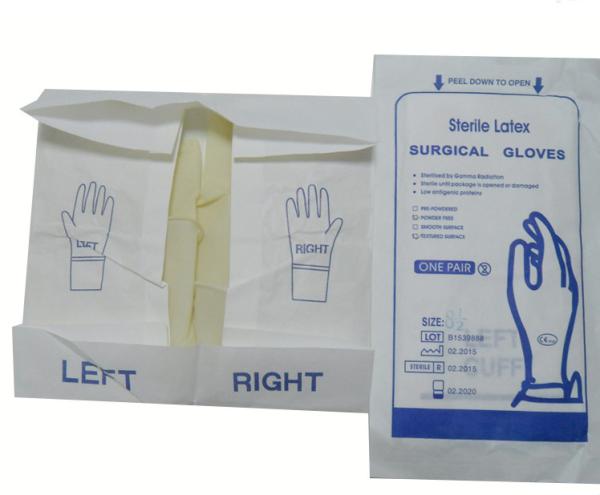 Natural Rubber Sterile Latex Surgical Gloves AQL1.5 With EO Sterilization