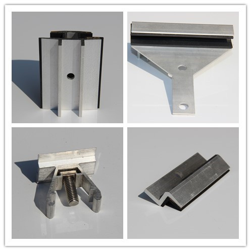 Mid Clamp Solar Roof Mounting Kits Custom Aluminum Extrusions With Cutting / Drilling