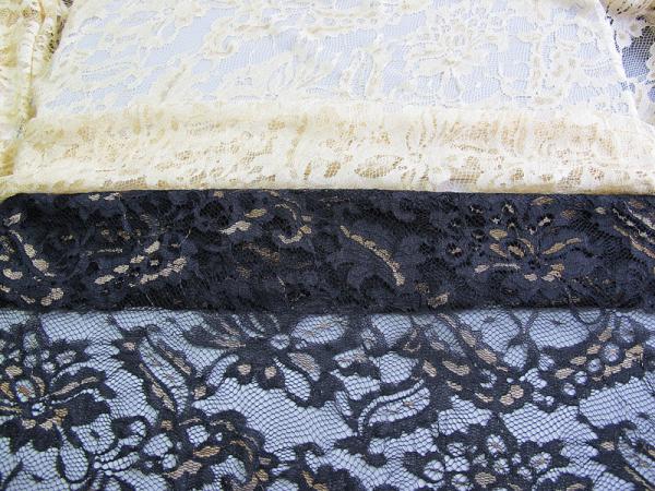 Eco Friendly Lace Metallic Nylon Fabric For Apparel Black CY-LW0219