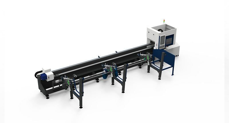 80w 100w 130w 150w Tube Metal Laser Cutting Machine Side Mounted Lathe Fully Automatic Loading