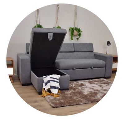 OEM/ODM Office Modular Folding Sofa Bed Fabric Material 223x143x80CM