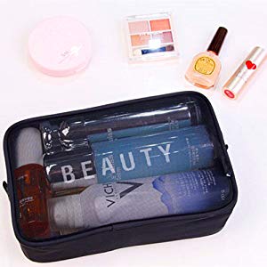 Portable Waterproof Travel Makeup Organizer Bags,Mesh Transparent Design Toiletry Bag for Women Toiletry Bag Makeup Bag