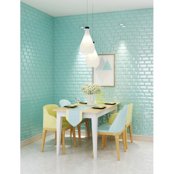 Murs intérieurs de la salle de bains Carreaux de métro Brique vert foncé rectangle brillant 75x150