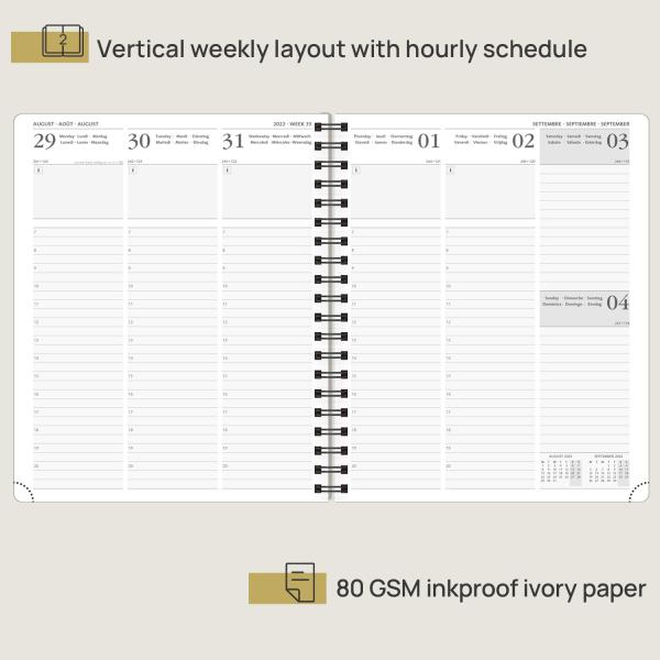 Donau Blue 2 Page Per Week Planner With Vertical Hourly Schedule
