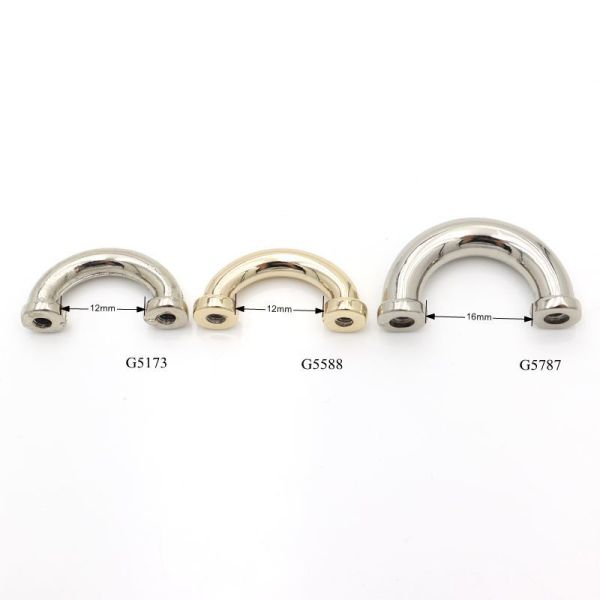 Mirror Silver Zinc Alloy Bridge D Ring With Square Base Plate Hasp Plate D Buckle For Handbag Padlock