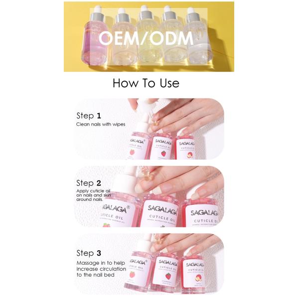 MSDS Certified Scentless Cuticle Oil with Vitamin E and Vitamin B Healthy Formulate Private Label Sagalaga Natural Nails