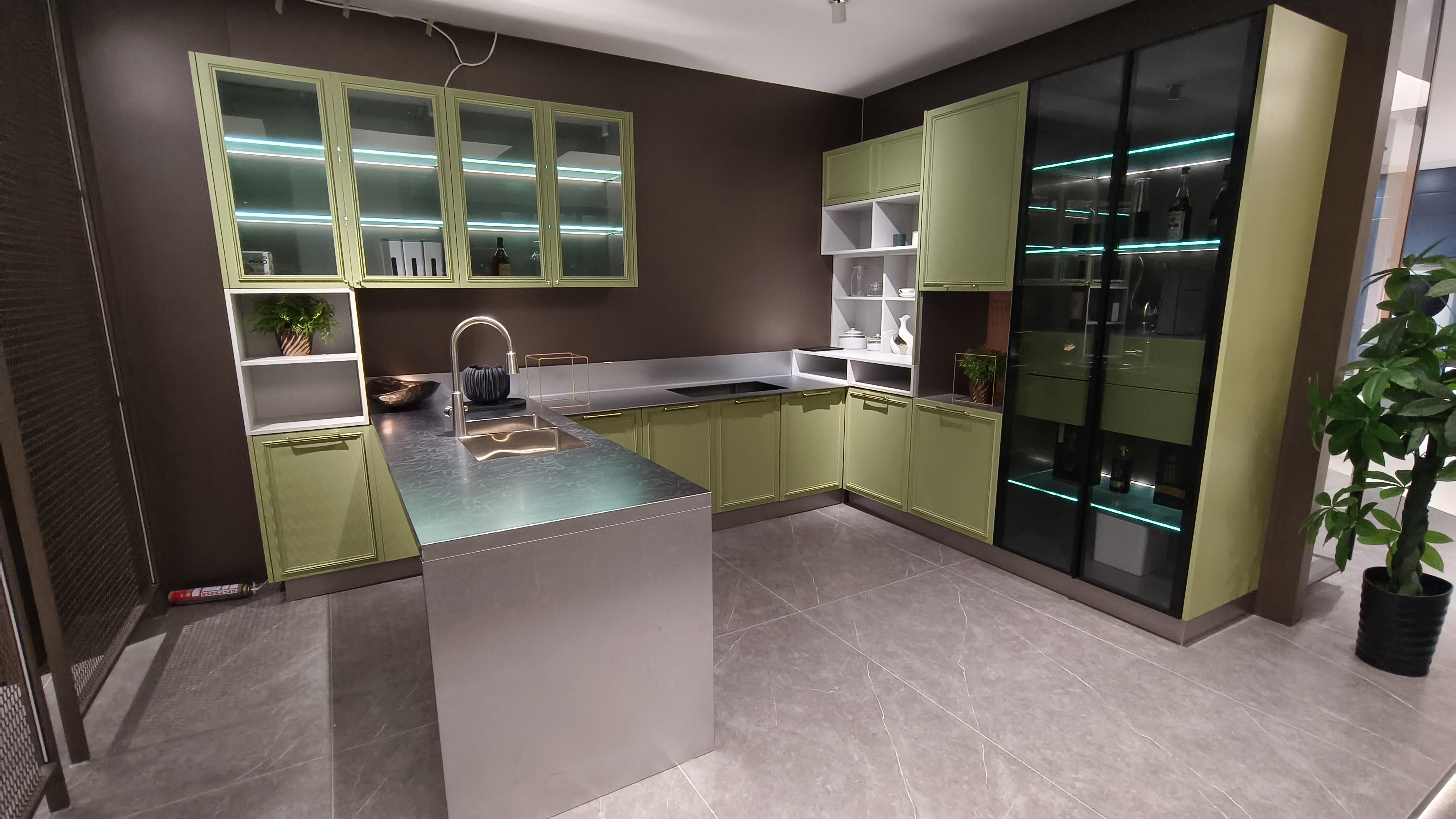 Home Kitchen Stainless Steel Cabinet Avocado Green Mold Free Moisture Proof