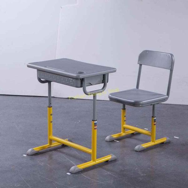 Green Double Seater School Desk And Chair / Children 's Classroom Furniture