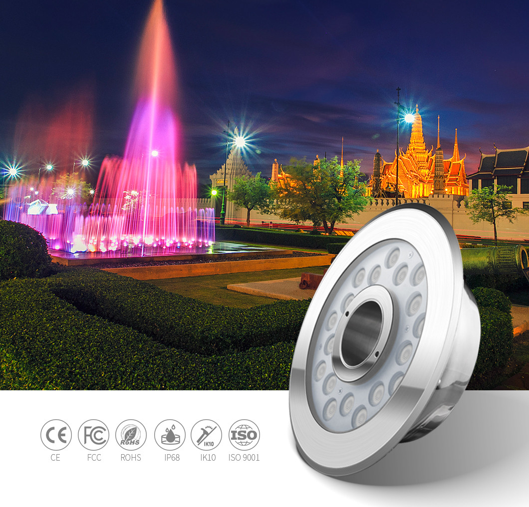 Фонтан SMD3535 24W SS316L 800LM подводный привел света