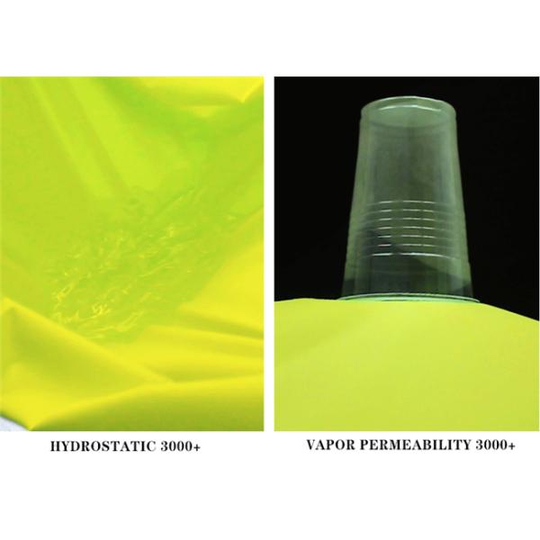 PU Milky покрытые 3000MM флуоресцирования ISO 20471 EN материала поли Оксфорда ткани 300D водоустойчивый