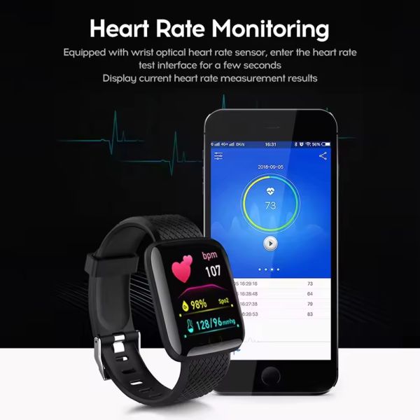Eraysun 2025 Cheap Relojes Smart Watch Fashion Sport Fitness Waterproof Touch Screen BT 4.0 Heart Rate 116 Plus Smart Watches