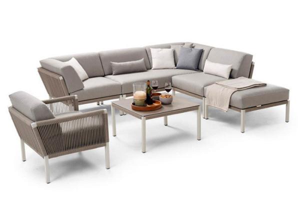 Garden Rope Furniture Polyester 320gsm Outdoor Corner Sofa
