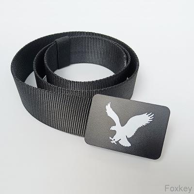 Nylon Adjustable Black Belt Easy Print Logo Photo Image Personalised Mens Belt