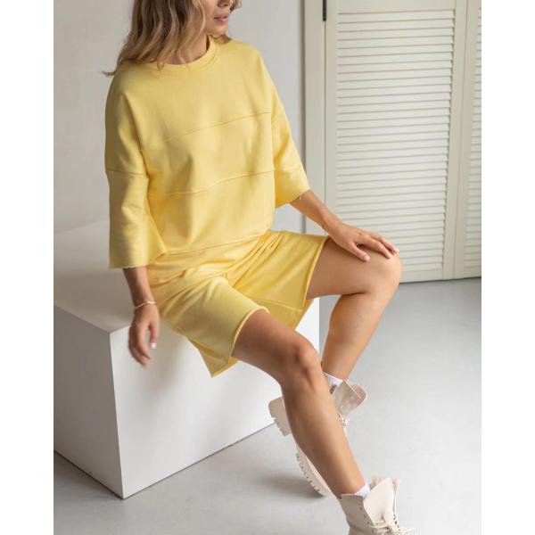 Женский комплект капюшонов Т-шорты 5 четвертей Трусы тренировка бег