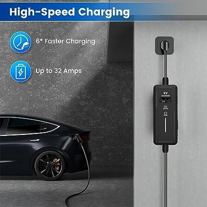 High Quality Electric Fast Type2 Ev Charger 8-32a portable ev charger With Screen Adjustable