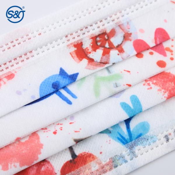 S&J Protective Disposable Printed Face Mask Custom Print Ear Loop Daily Use Kids and Adult Size Print Face Mask