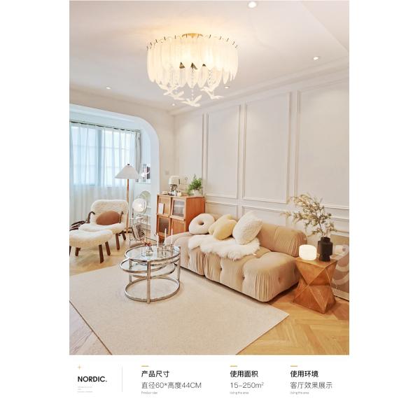 Creative Glass Feather Chandelier Modern Living Bedroom Kitchen Island Hanging(WH-CY-252)