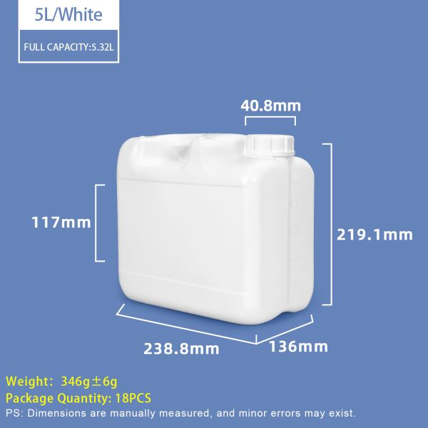 Wholesale 3L 5L HDPE Stackable Jerry Can with Screw Cap and Foil Gasket Empty Plastic Chemical Hydrosol Storage Barrel