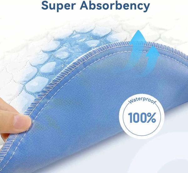 Proteção contra incontinência reutilizável com almofada de cama de microfibra de tecido simples lavável para adultos