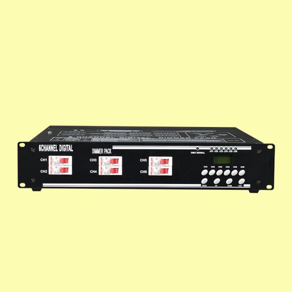 Mini 6-Channel LED Dimmer Light Control System with DMX 3000KW Max Load & 12 Chase Programs