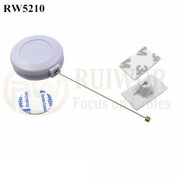 RW5210 Round Anti Theft Retractor Plus 25X15mm Rectangular Adhesive ABS Plate