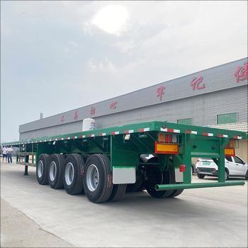 CIMC New 3-Axle Flatbed Skeleton Semi-Trailer Steel Container Truck with Wabco Brake System