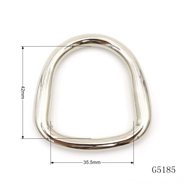 Unique Design Custom Window Shape Metal D Ring 35.5mm Heavy Duty Bag Metal Buckle Hardware