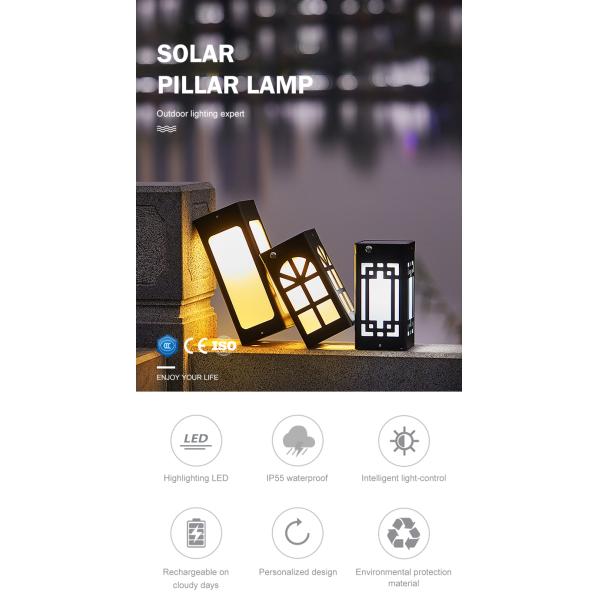 Outdoor Lampshade Solar Deck Post Lights For Decorations Patio Porch Courtyard