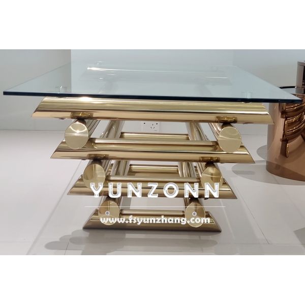 Modern Luxury Rectangular Coffee Table New Design Glass Furniture for Home and Wedding Hotels