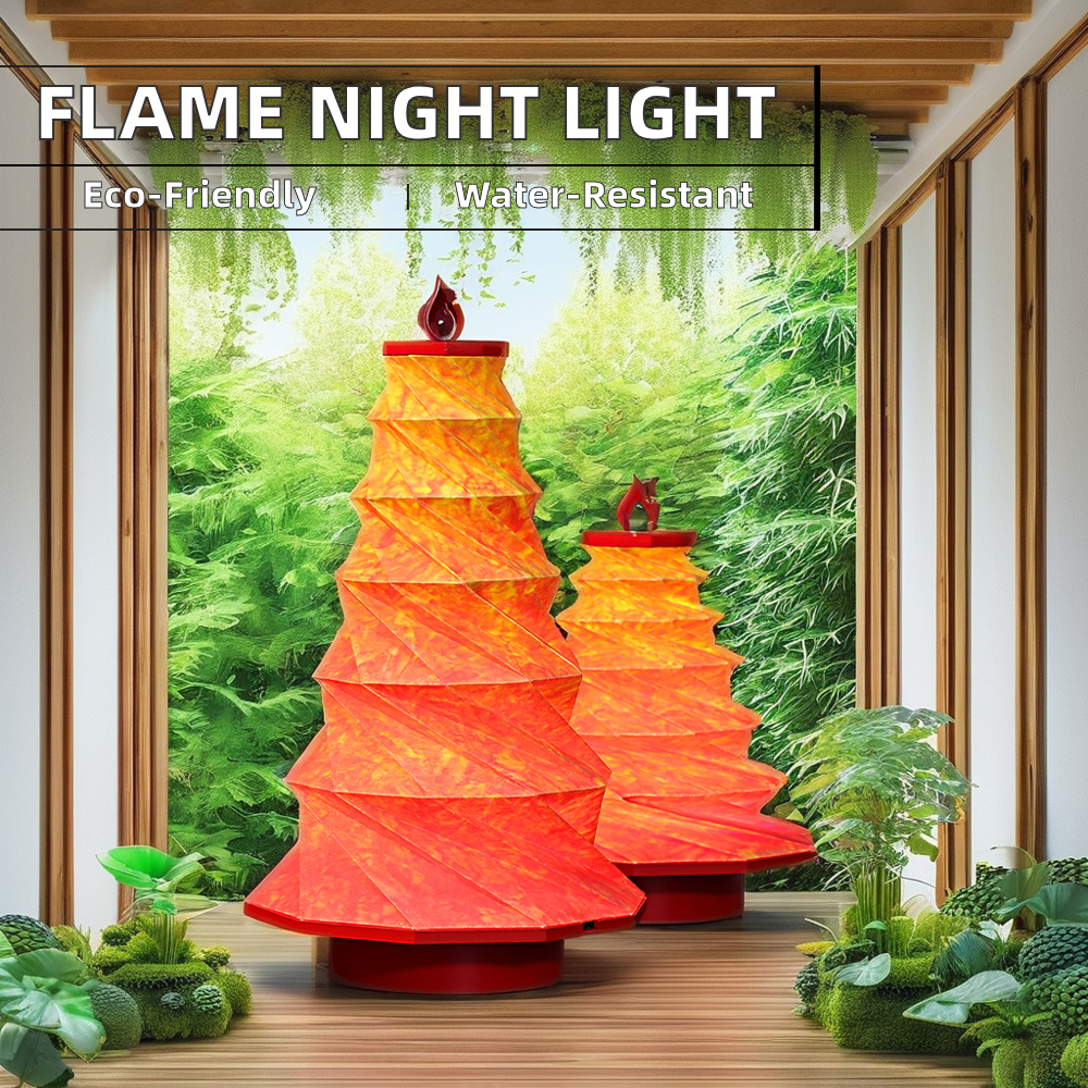 Large Christmas Tree Light Origami Standing Paper Lamp Decorative Recyclable PVC