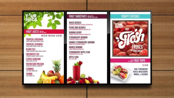Do café automotivo comercial da placa do menu de 43 Digitas da polegada exposição estreita da moldura