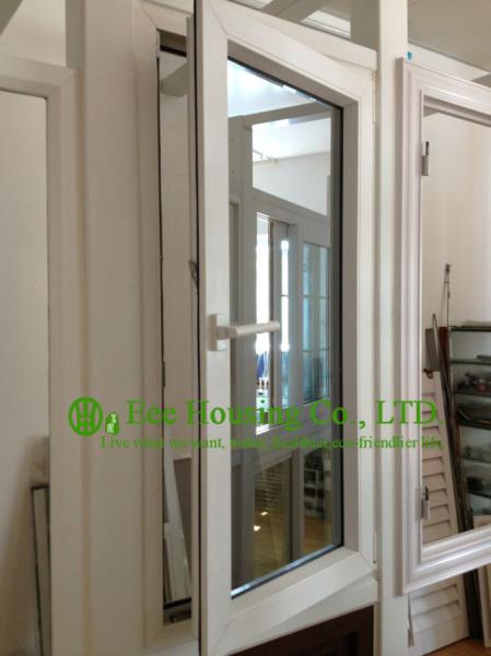Eco-friendly UPVC Casement Window With Insulated Glass, White Color and clear glass