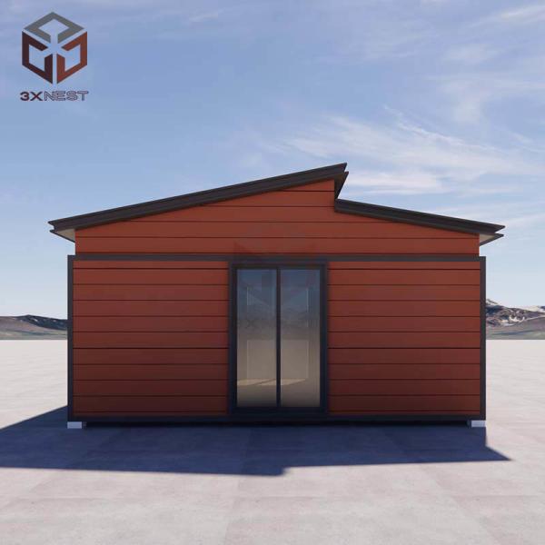 Premade House with Double Sloped Roof and Steel Door