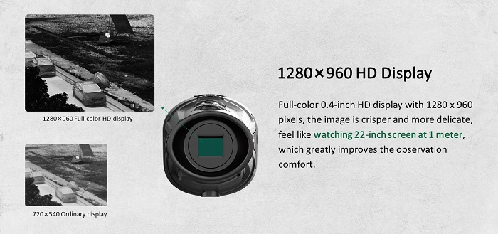 Объем 1280X960HD 1X 2X 4X термического изображения инфракрасн ночного видения направляющей дорожки