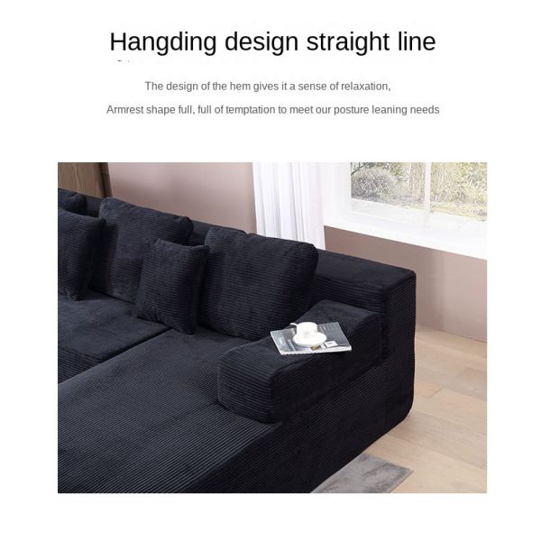 Italian High Density Sponge Compressed L-Shaped Modular Sectional Sofa Upholstered Living Room Apartment