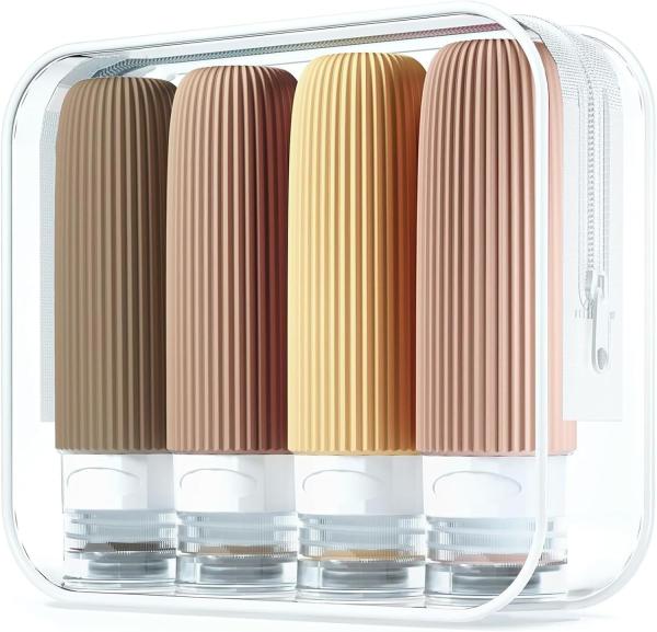 Refill Toiletry Silicone Travel Size Containers 3oz/90ml TSA Approved