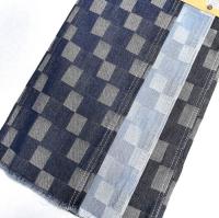 Checker Design Kids And Jean Skirt Non Elastic Jacquard Denim Fabric