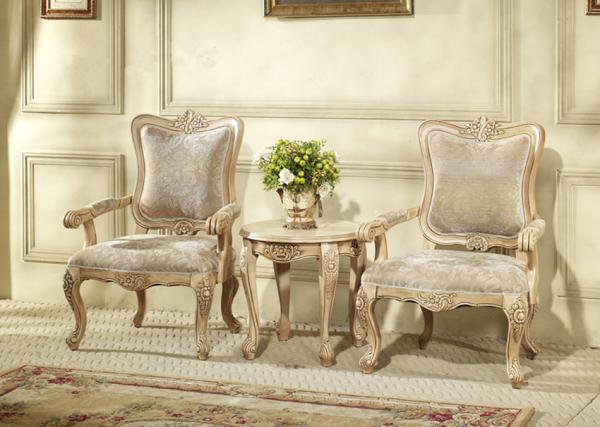 Carved Flower Upholstered Sofa Chair Fabric Velvet Arm Chaise Leisure Lounge Chair