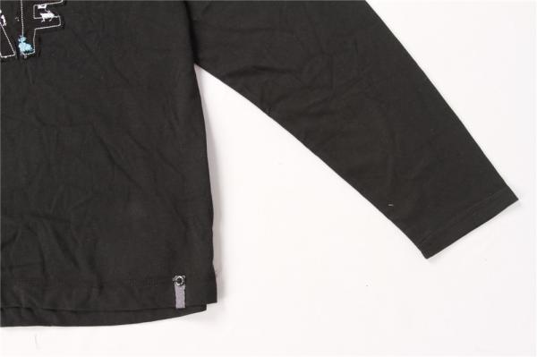 Black Elastic Ladies Casual Sweatshirts 95% cotton Long Sleeve Pullover Shirts