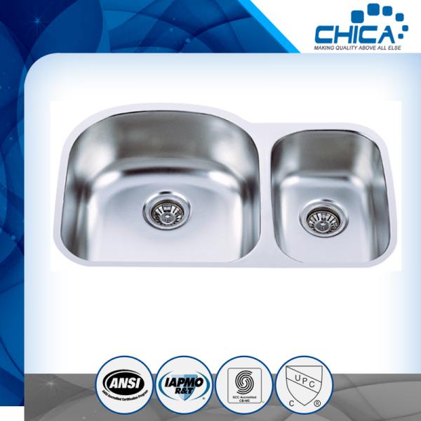 stainless steel sink with undermount sylte for USA market with 18gauge and 16gauge
