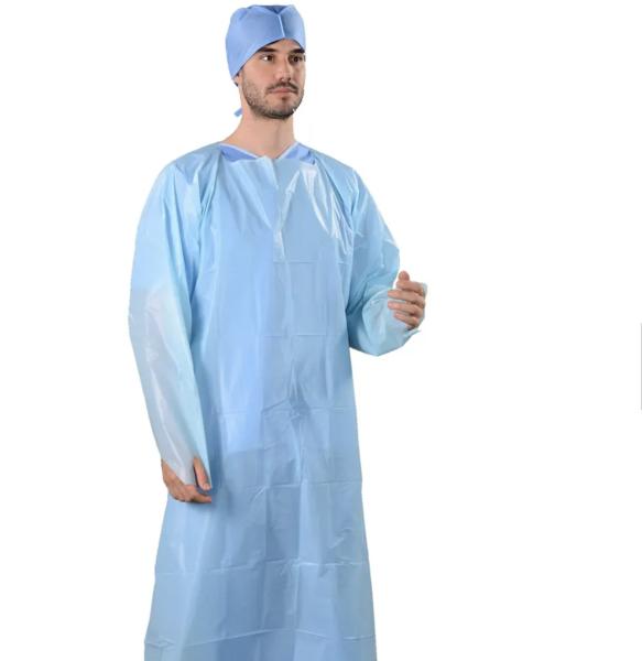 High Quality B2B CPE Gowns with Tie Closure in 125*190cm and 140*205cm Sizes, Free Sample Available