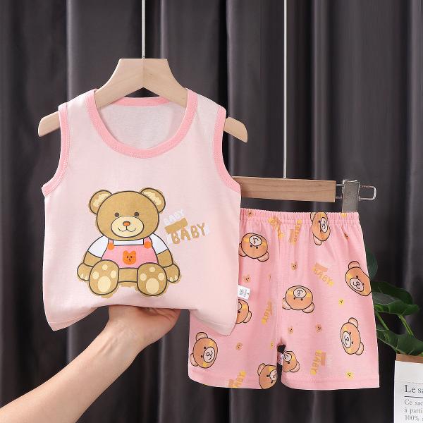 3M-9M Children's Summer Cotton Suit Girls' Shorts Clothes Boys' Sleeveless