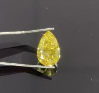 Le laboratoire brillant de CVD de la coupe HPHT de poire a créé le diamant jaune 1-1.3ct